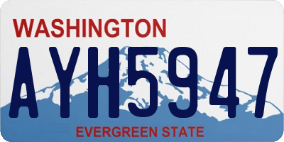 WA license plate AYH5947