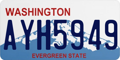 WA license plate AYH5949