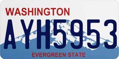WA license plate AYH5953