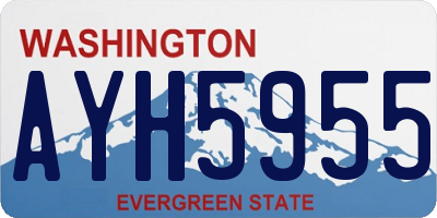 WA license plate AYH5955