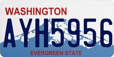 WA license plate AYH5956
