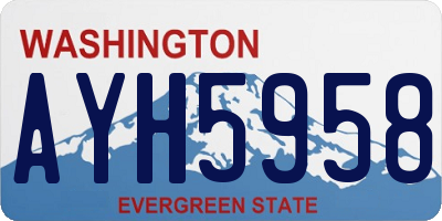 WA license plate AYH5958