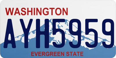 WA license plate AYH5959