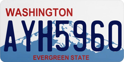 WA license plate AYH5960