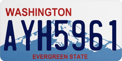 WA license plate AYH5961
