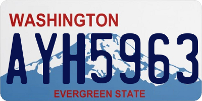 WA license plate AYH5963