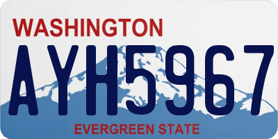 WA license plate AYH5967