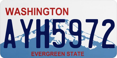 WA license plate AYH5972