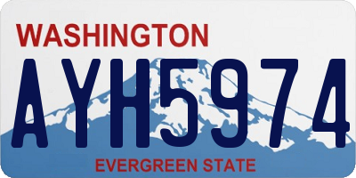 WA license plate AYH5974