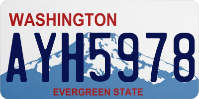 WA license plate AYH5978