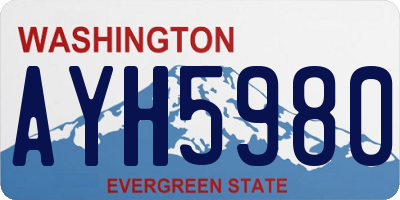 WA license plate AYH5980
