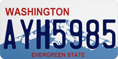 WA license plate AYH5985