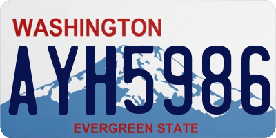 WA license plate AYH5986