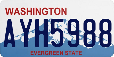 WA license plate AYH5988