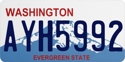 WA license plate AYH5992