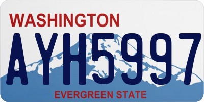 WA license plate AYH5997