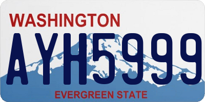 WA license plate AYH5999