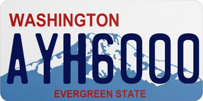 WA license plate AYH6000
