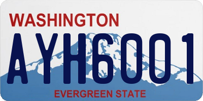 WA license plate AYH6001