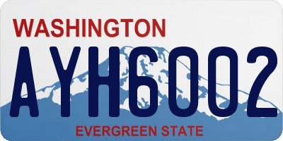 WA license plate AYH6002