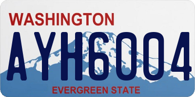 WA license plate AYH6004