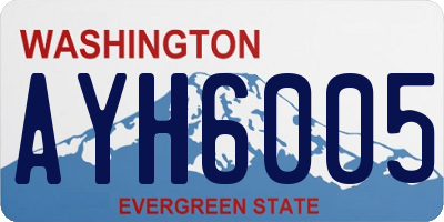 WA license plate AYH6005
