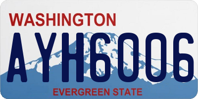 WA license plate AYH6006
