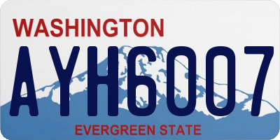 WA license plate AYH6007