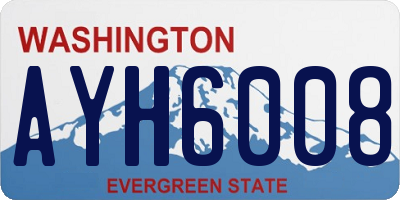 WA license plate AYH6008