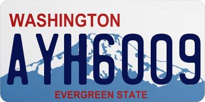 WA license plate AYH6009