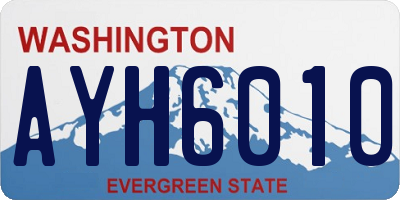 WA license plate AYH6010