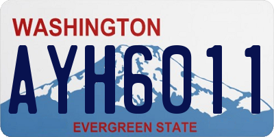 WA license plate AYH6011