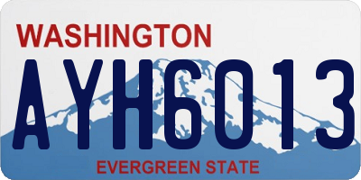 WA license plate AYH6013