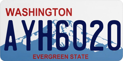 WA license plate AYH6020