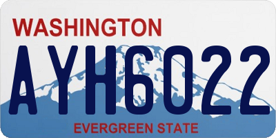 WA license plate AYH6022