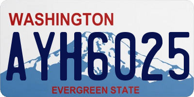 WA license plate AYH6025
