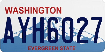WA license plate AYH6027