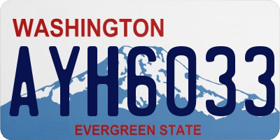 WA license plate AYH6033