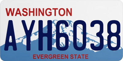WA license plate AYH6038