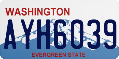 WA license plate AYH6039