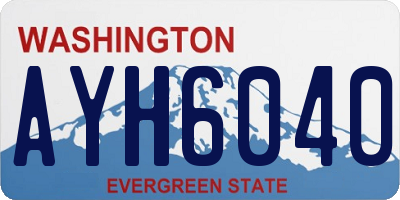 WA license plate AYH6040