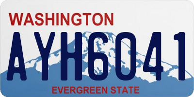 WA license plate AYH6041