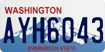 WA license plate AYH6043