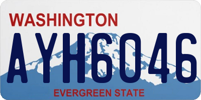 WA license plate AYH6046