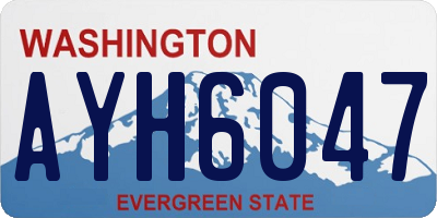 WA license plate AYH6047