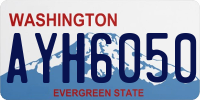 WA license plate AYH6050