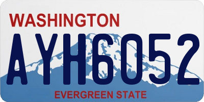 WA license plate AYH6052