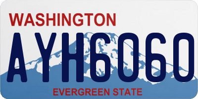 WA license plate AYH6060