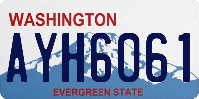 WA license plate AYH6061