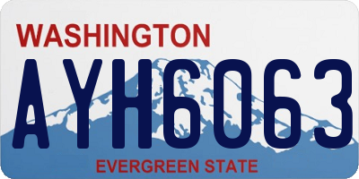 WA license plate AYH6063